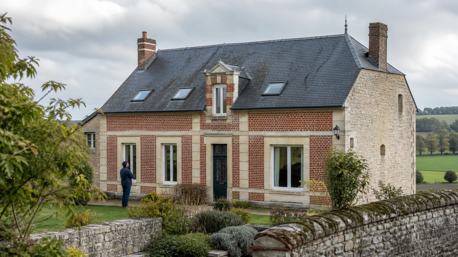 Maison en brique et pierre du Laonnois observée avant l’isolation des combles